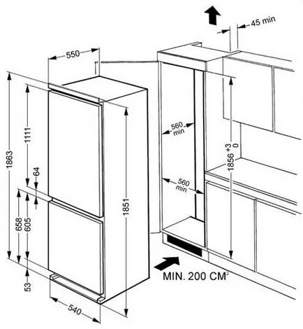 Instalarea frigider încorporabil cu mâinile lor (lor) Instalarea frigider încorporabil cu propriile lor mâini