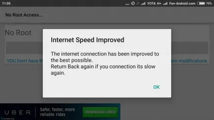 Creșterea vitezei de Internet android-dispozitive