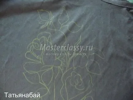 Broderie trandafir panglici de satin
