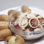 Pollack la cuptor cu cartofi în cuptor, cu fotografie feluri de mâncare petsepty