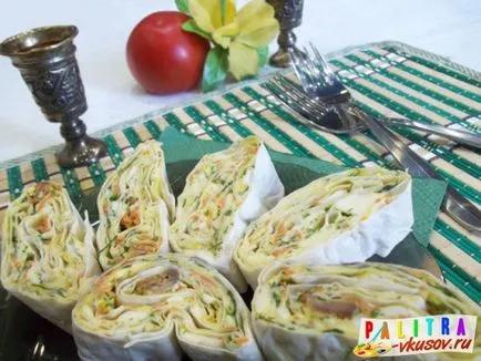Aperitiv de pita cu carne de pui (foto-rețetă) (aperitiv de reteta lipie) Aperitiv de pita cu pui (foto-reteta)