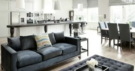 Bucătărie camera de zi design interior