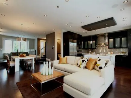 Bucătărie camera de zi design interior