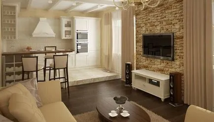 Bucătărie camera de zi design interior Bucătărie camera de zi design interior