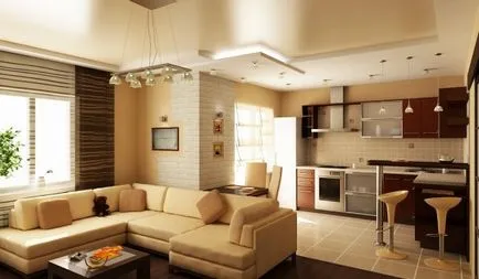 Bucătărie camera de zi design interior Bucătărie camera de zi design interior