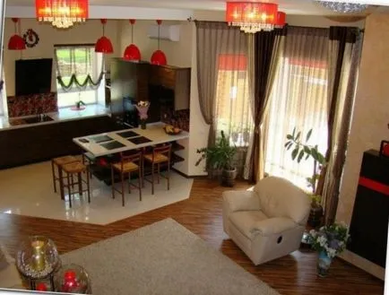 Bucătărie camera de zi design interior Bucătărie camera de zi design interior