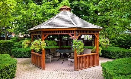 Gazebo pe parcelele de grădină
