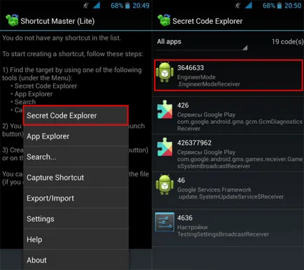 Cum de a intra în meniul de inginerie ascunse în codurile secrete Android și comenzi