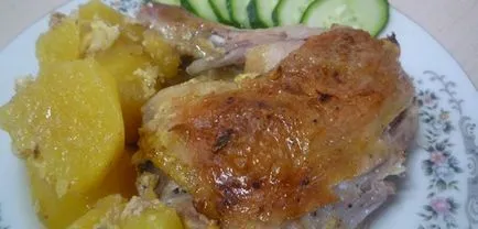 Pui cu cartofi in gaura