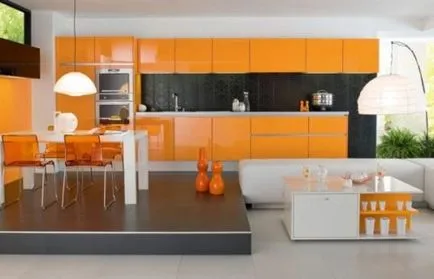 Bucătărie camera de zi design interior