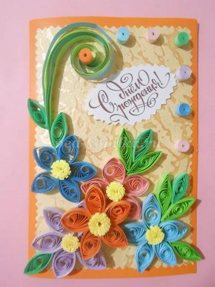 Carte poștală cu mâinile lor de la Quilling Carte poștală cu mâinile lor de la Quilling