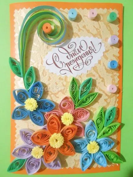 Carte poștală cu mâinile lor de la Quilling Carte poștală cu mâinile lor de la Quilling