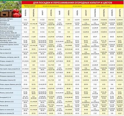 plantare de tomate debarcare Calendar 2017 într-un teren deschis, semănat lunar pentru varza și semințe (calendar) Calendarul de plantare tomate debarcare 2017 în teren deschis, semănat lunar pentru varza si seminte