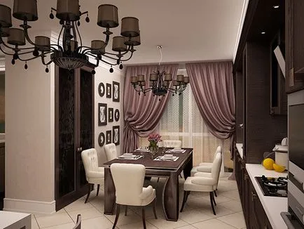 Bucătărie camera de zi design interior