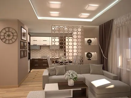 Bucătărie camera de zi design interior