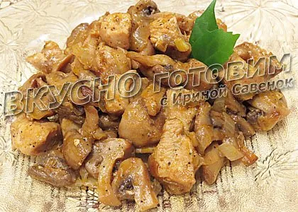 Pui prăjit cu ciuperci Pui prăjit cu ciuperci