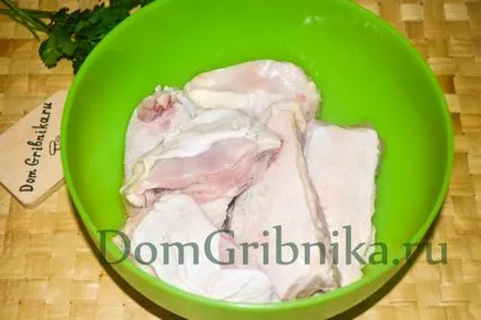 Pui prăjit cu ciuperci