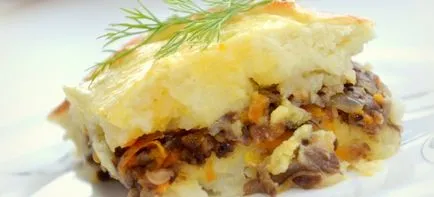 gratinat de cartofi cu ciuperci - Retete cu carne de pui, carne, brânză și legume