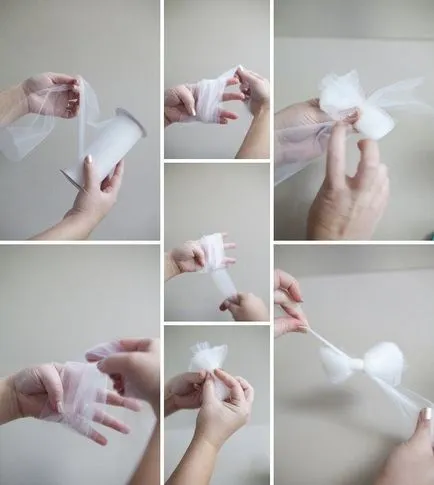 Bow din tul cu mâinile lor pentru fata pe cap, fotografii și ateliere video (arc) Bow din tul cu mâinile lor pentru fata pe cap, fotografii și ateliere video,