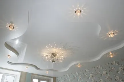 plafon stretch alb în interior - opțiuni de alegere exemple