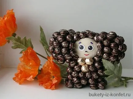 Cheburashka de dulciuri cu mâinile sale cum să facă o fotografie de dulciuri Cheburashka (bomboane) Cheburashka de dulciuri cu mâinile sale modul de a face bomboane din Cheburashka fotografie