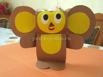 Cheburashka de hârtie cu propriile mâini pentru copii (hârtie colorată de catifea) Cheburashka de hârtie cu propriile mâini pentru copii