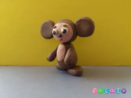 Cheburashka din lut cu mâinile lor în etape (de imprimare Datorită o mare lecție) Cheburashka din lut cu mâinile lor în etape
