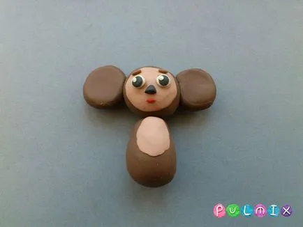 Cheburashka din lut cu mâinile lor în etape (Datorită o lecție excelent) Cheburashka din lut cu mâinile lor în etape