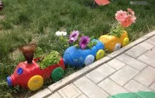 Flowerbeds de plastic sticle de exemple de decor (sticle) Paturi din plastic sticle Exemple decorațiuni