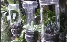 Flowerbeds de sticle din plastic exemple ornamente (ornamente) Paturi din plastic sticle Exemple decorațiuni