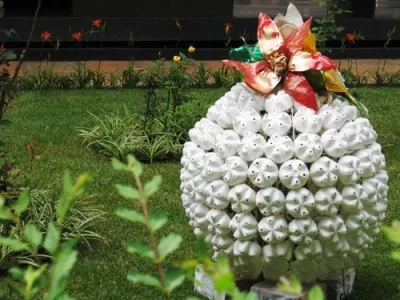 Flowerbeds de plastic sticle de exemple de decor (sticle) Paturi din plastic sticle Exemple decorațiuni