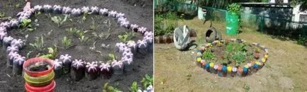 paturi de flori și paturi de flori din sticle de plastic, colecție foto