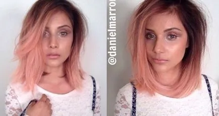 Culoare par aur roz - fotografie și formula vopsea