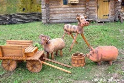 Decorarea zonă suburbană și sculptură de grădină, în apropiere de casa