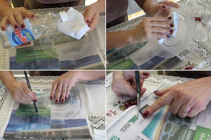 fotografii Decupaj master-class pe plăcile și sticle (35 poze)
