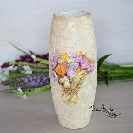 Decorați o vaza „Crocus“ - târg de meșteșugari - manual, manual (sticlă) Decorați o vaza „Crocus“ - târg de meșteșugari - manual, lucrate manual