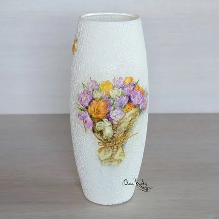 Decorați o vaza „Crocus“ - târg de meșteșugari - manual, manual (decupaj) Decorați o vaza „Crocus“ - târg de meșteșugari - manual, lucrate manual