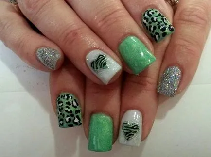 Design de unghii verde, manichiura cu poze 30 poze