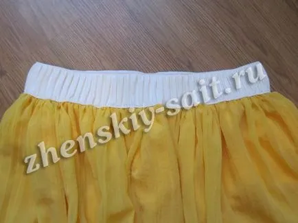 Fusta vara lunga din sifon pe elastic coase propriile mâini