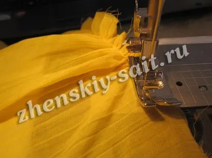 Fusta vara lunga din sifon pe elastic coase propriile mâini