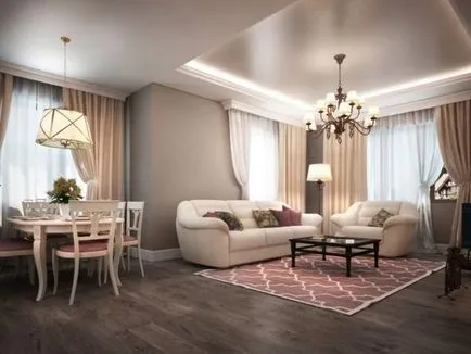 Living design într-o casă privată - finisaje fotografie