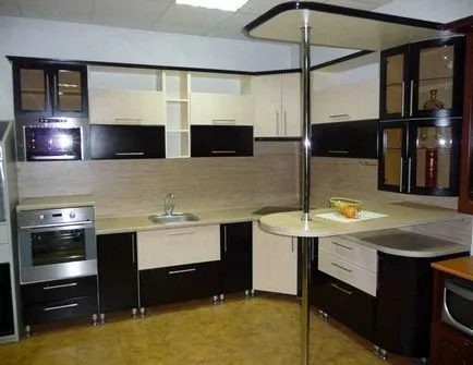 Design de bucătărie cu bar contra fotografie gata, opțiuni, sticlă, design, interior, idei,