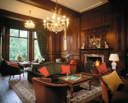 Design interior în stil clasic englezesc, cu fotografii ale grupului de pădure
