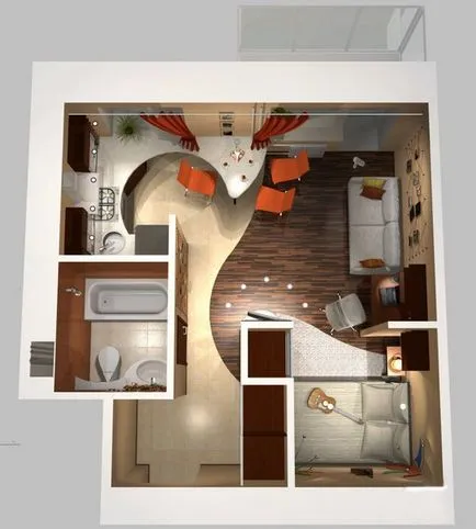 Proiectarea și dispunerea de apartament cu o cameră