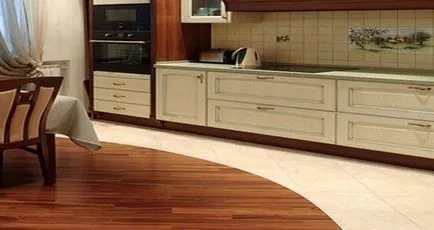 Bucătărie combinată gresie și combinația țiglă laminat și combinația și laminat, o combinație de