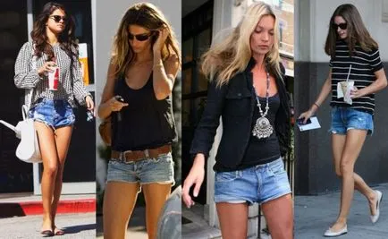 Cum și ce să poarte cu pantaloni scurti din denim - fotografii, stil, moda