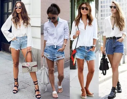 Cum și ce să poarte cu pantaloni scurti din denim - fotografii, stil, moda