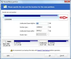 Cum se modifica dimensiunea discului în Windows 2000