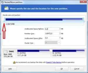 Cum se modifica dimensiunea discului în Windows 2000