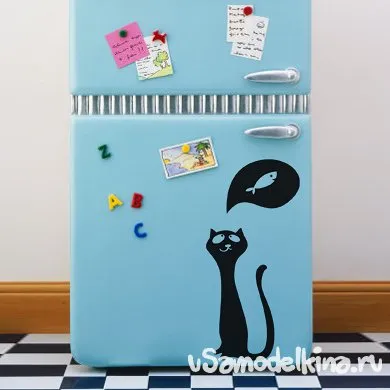 Cat pentru a decora frigiderul autoadeziv hârtie (bijuterie) Cat pentru decorarea frigider de hârtie autocolantă